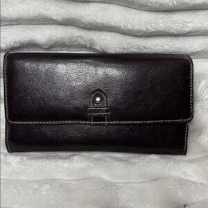 Buxton Genuine Brown Leather Wallet Checkbook NWT